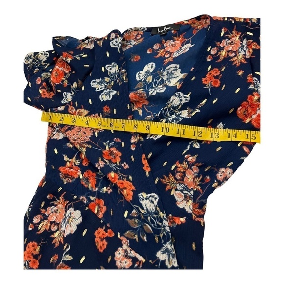 Lulus Divine Days Navy Blue Floral Wrap Maxi Dress XS - Picture 14 of 14